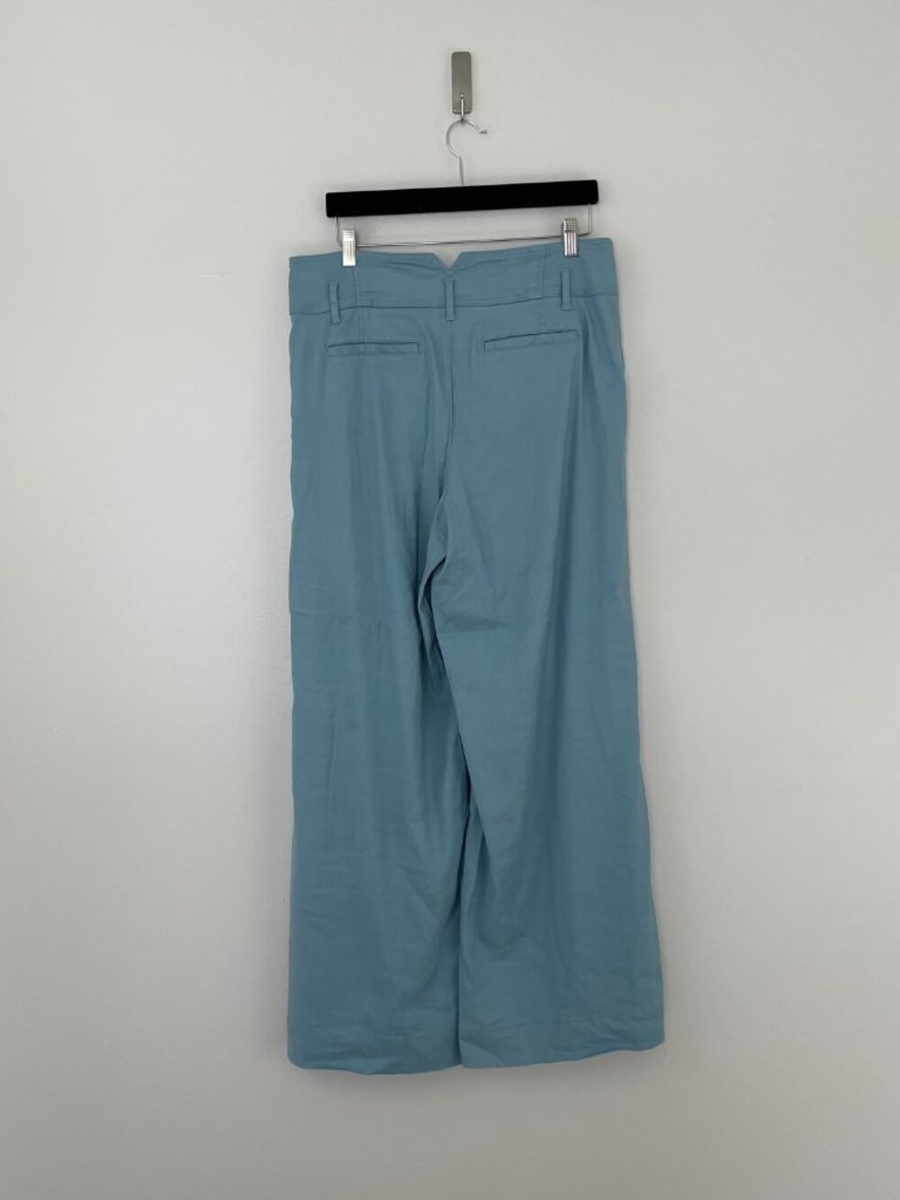 Anthropologie Linen Blend Robins Egg Blue Wide-Leg Pants Size 12 - Picture 2 of 7